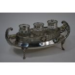 George III silver inkstand