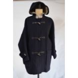 A Burberrys' 'Speciality' navy wool duffel coat