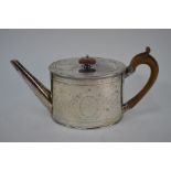 A George III oval silver teapot