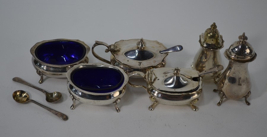 A silver part condiment set etc. - Image 2 of 3