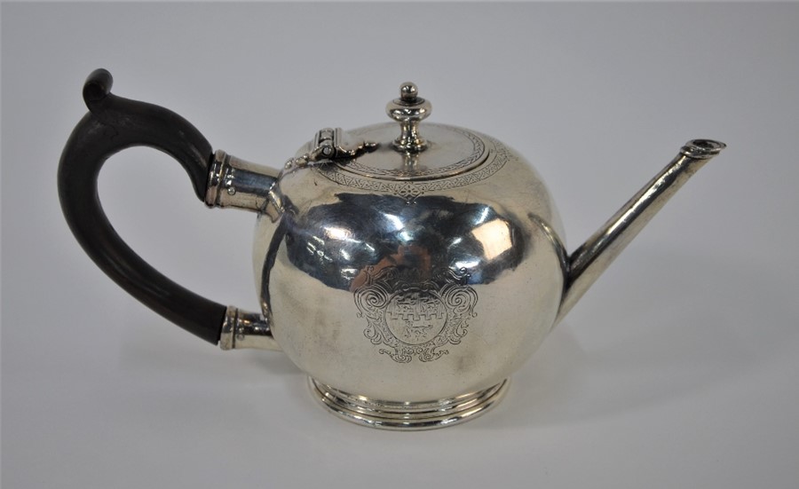 A George I silver bullet-shaped saffron pot