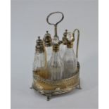 A George III silver oval cruet