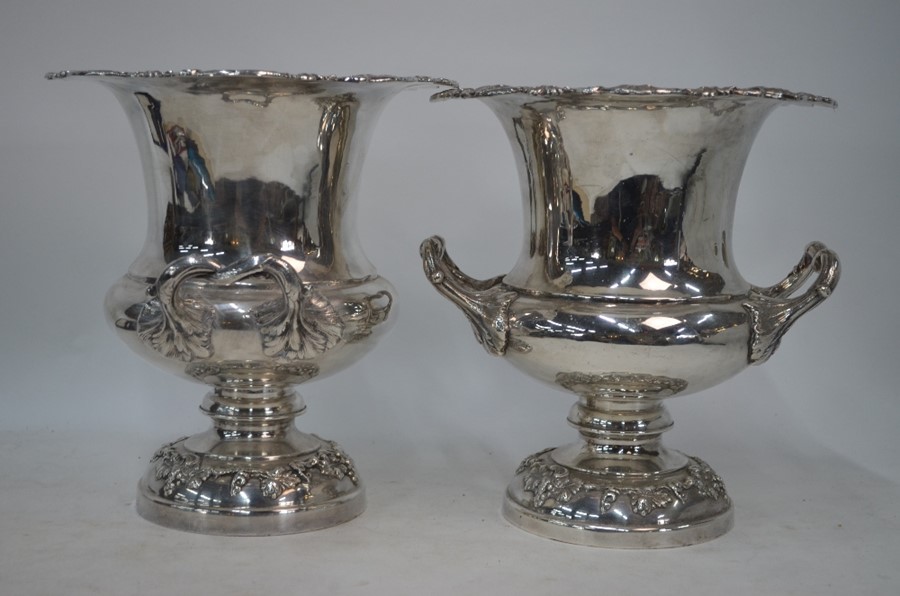 A pair of silver-plated large two-handled wine coolers - Image 2 of 3