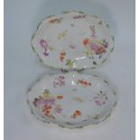 A pair of Chelsea porcelain oval dishes