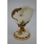 A Victorian Royal Worcester nautilus shell vase