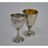 George III silver egg-cup and another