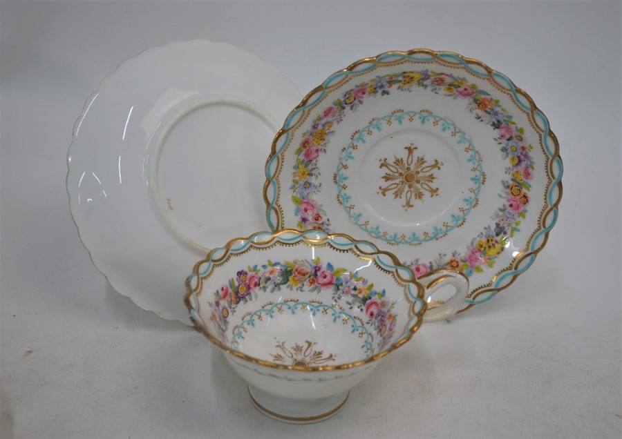 An early Victorian Staffordshire china part tea service - Image 3 of 4