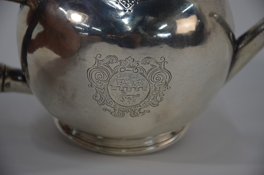 A George I silver bullet-shaped saffron pot - Image 3 of 4