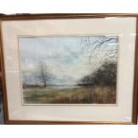 K Messer - 'Morning', landscape, watercolour, signed