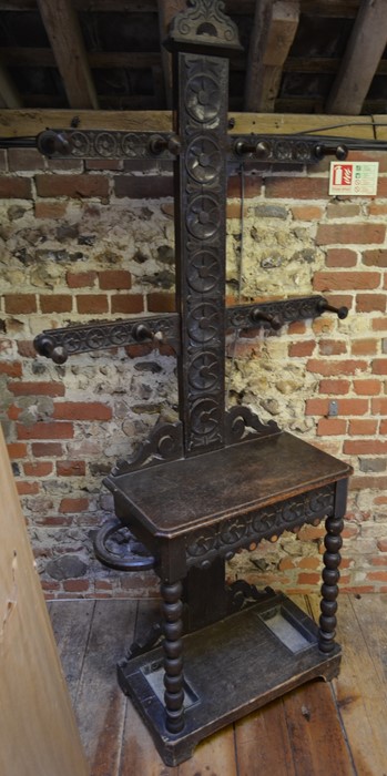 Victorian oak hall stand - Image 2 of 4