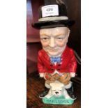 Burleigh Ware 'John Bull Churchill' Toby jug modelled as Winston Churchill astride a bulldog with