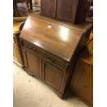 Edwardian red walnut bureau