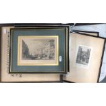 Mixed pictures including prints, engravings, cross-stitch ship panel, two marine prints Outward