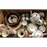 A part Shelley tea service to/w a Royal Doulton Cambridge coffee service, two mantel clocks, pair of