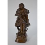 A brown patinated bronze figure after Jozsef Damko (1872-1955)