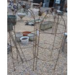 Pair of medium dumpy ball head garden plant obelisks (20