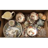 A collection of china to include set of 6 Masons soup bowls and saucers, shot glasses etc
