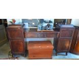 WITHDRAWN A Regency mahogany pedestal sideboard, the central section with two frieze drawers flanked
