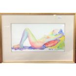 Jessel - Study of a reclining female, watercolour, signed and dated '96 to/w Simon Mouncey oil on