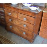 A Victorian mahogany chest or two short over two long cock beaded drawers with glass handles and