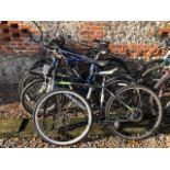 Assorted police recovered bicycles including Boardman frame/wheels - Specialized Hotrock;