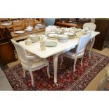 Laura Ashley 'Provencale' design cream painted extending dining table with moulded top and