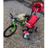 Police recovered bicycle - childs 'Frog' to/with a childs 'QPlay' trike (2) (BP9)