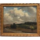 Early 20th century English school - An Impressionistic landscape, oil on board