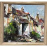 Lee - Abstract buildings study, oil on board, signed