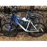 A Falcon hybrid bike, Apollo hardtail mountain bike, two ladies bikes, Raleigh and Bersieger (4) [