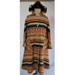 1960s Berber style wool mix hooded lady's coat