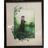 Sue Warner - Otter in undergrowth, watercolour to/w  still life watercolour (2)