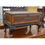 A 19th century Inlaid music box (lacks mechanism)