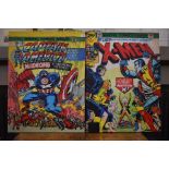 Police recovered items - two American comic cartoons printed on canvas pictures - Captain America