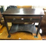 19th century mahogany single drawer side table with shaped interior