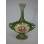 A late Victorian Royal Worcester ovoid bottle vase