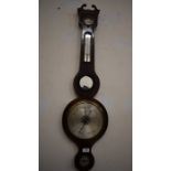 A figured walnut wall barometer, G. Arzoni, Canterbury - glass missing from dial