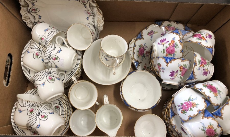 An Edwardian Shelley tea service to/w an Aynsley tea service