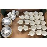 Twenty four Royal Worcester 'Padua' coffee cans and saucers to/w Crown Staffordshire coffee cans and