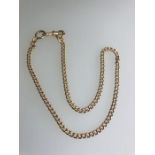 A 9ct rose gold belcher chain