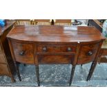 George III mahogany bow-front sideboard