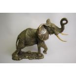 A filled silver figures of an African elephant