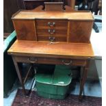 An Edwardian cross-banded and inlaid satinwood bonheur du jour, ladies writing desk