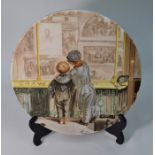 A Victorian Royal Worcester hand-painted circular plaque