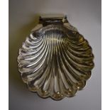 A late Victorian silver large shell dish