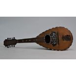 An antique Italian rosewood-veneered mandolin
