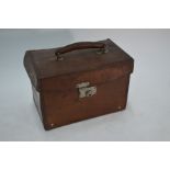 A vintage leather-cased part picnic set