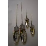 A pair of South American large white metal tupu (shawl pins)