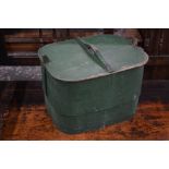 A 19th century green painted Shaker-style covered box