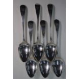 A matched set of six George III OEP tablespoons
